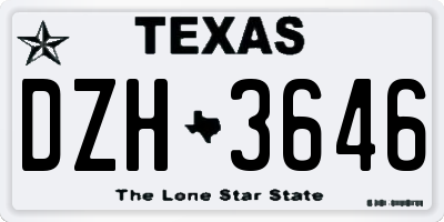 TX license plate DZH3646