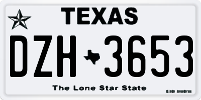 TX license plate DZH3653