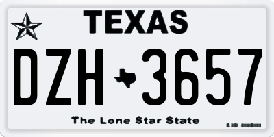 TX license plate DZH3657