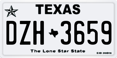 TX license plate DZH3659