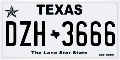 TX license plate DZH3666