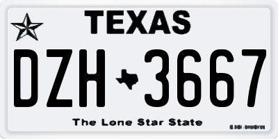 TX license plate DZH3667