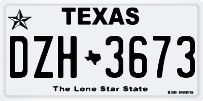 TX license plate DZH3673