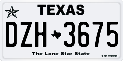 TX license plate DZH3675