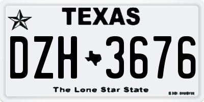 TX license plate DZH3676