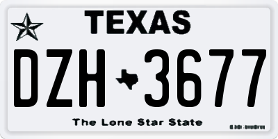 TX license plate DZH3677