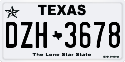 TX license plate DZH3678