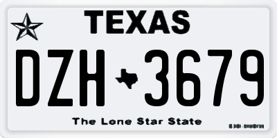 TX license plate DZH3679