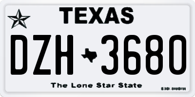 TX license plate DZH3680