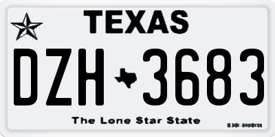 TX license plate DZH3683