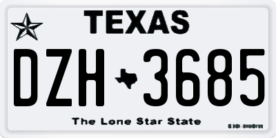 TX license plate DZH3685