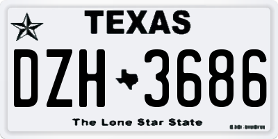 TX license plate DZH3686