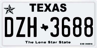TX license plate DZH3688