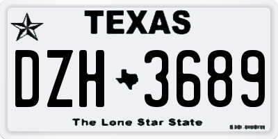 TX license plate DZH3689