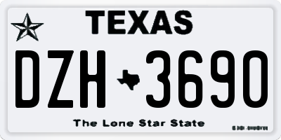 TX license plate DZH3690