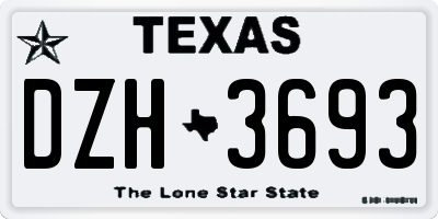 TX license plate DZH3693