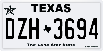 TX license plate DZH3694