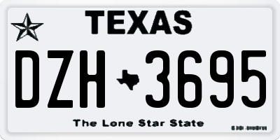 TX license plate DZH3695