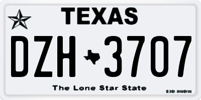 TX license plate DZH3707