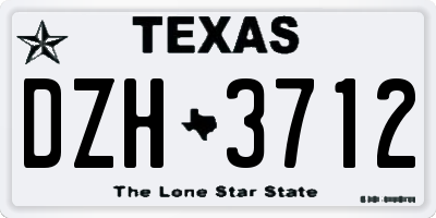 TX license plate DZH3712