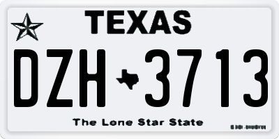 TX license plate DZH3713