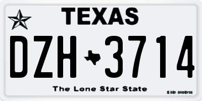 TX license plate DZH3714