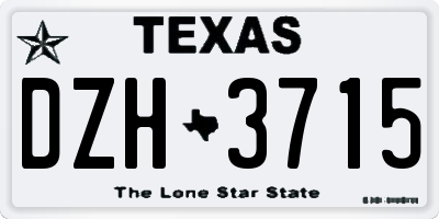 TX license plate DZH3715