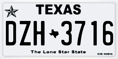 TX license plate DZH3716