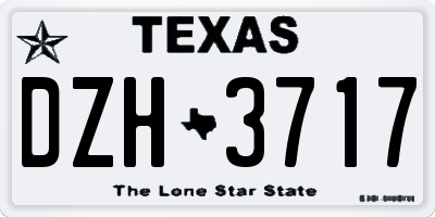 TX license plate DZH3717