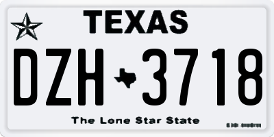 TX license plate DZH3718