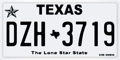TX license plate DZH3719