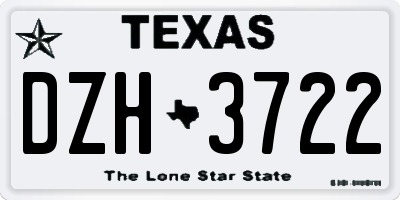 TX license plate DZH3722
