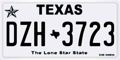 TX license plate DZH3723