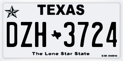 TX license plate DZH3724