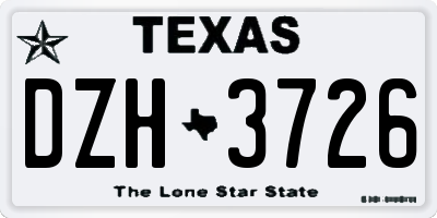 TX license plate DZH3726