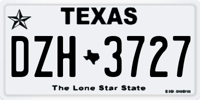 TX license plate DZH3727