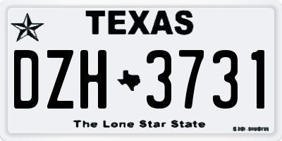 TX license plate DZH3731