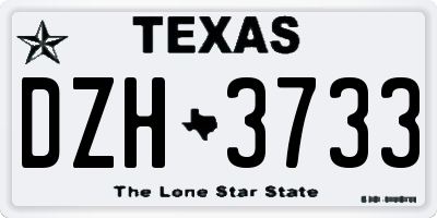 TX license plate DZH3733