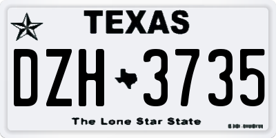 TX license plate DZH3735