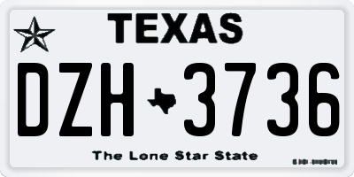 TX license plate DZH3736
