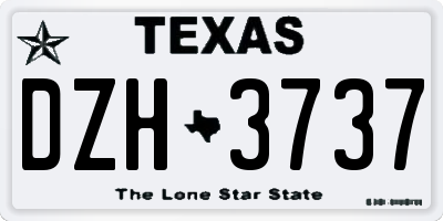 TX license plate DZH3737