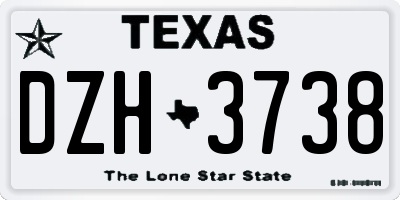 TX license plate DZH3738