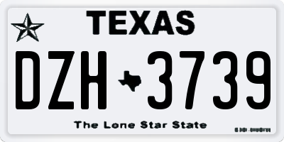 TX license plate DZH3739