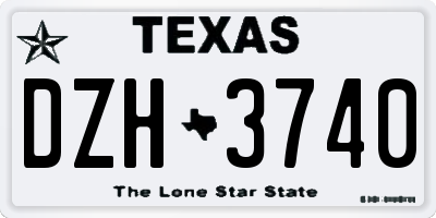 TX license plate DZH3740