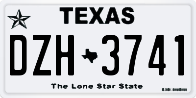 TX license plate DZH3741