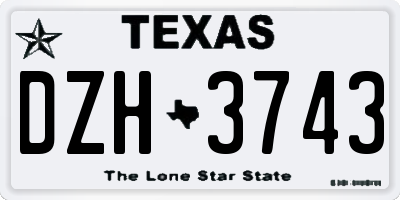 TX license plate DZH3743