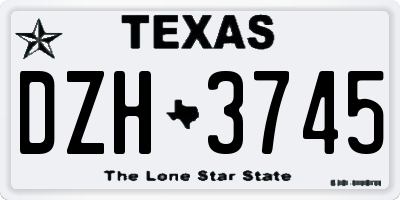 TX license plate DZH3745