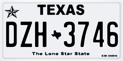 TX license plate DZH3746