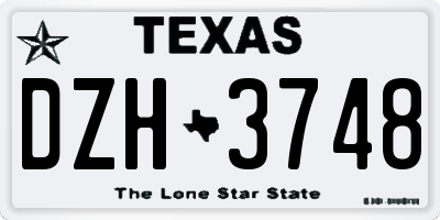 TX license plate DZH3748