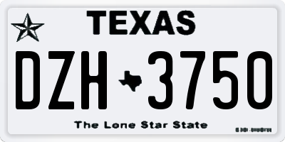 TX license plate DZH3750